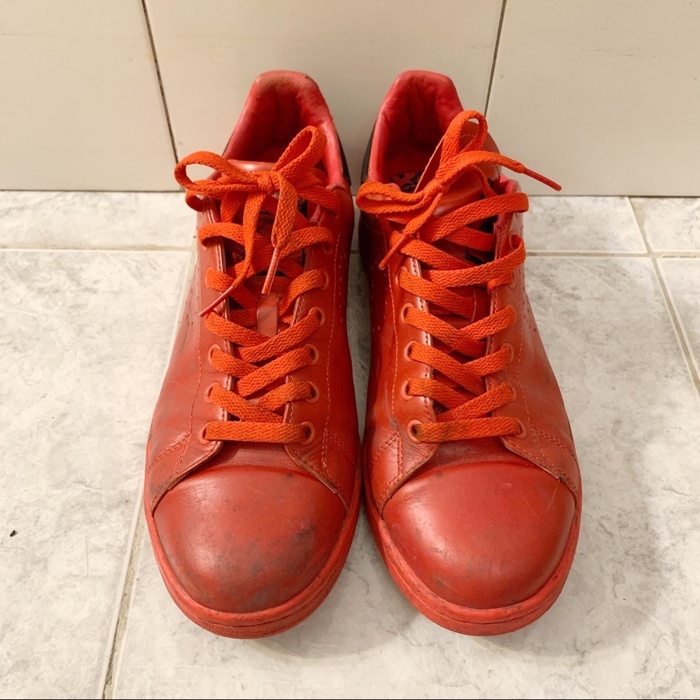 Raf Simons x Stan Smith Red Sneakers Adidas Size 10.5 - Picture 2 of 11